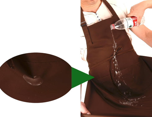 SEW UR LIFE (5 set 3 Brown Professional Resist Water Adjustable Extra Long Bib Apron Pockets Home Kitchen Garden