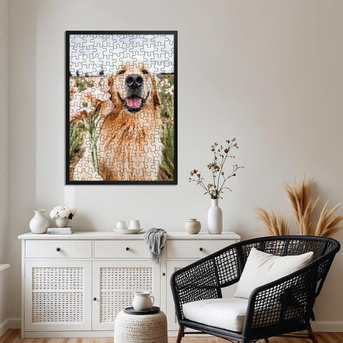 19.7x27.6 50x70cm 1000 Giftgarden Puzzle Frame Black, Picture Frame for Pieces Puzzles Wall Display, Single