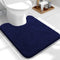 OLANLY Toilet Rugs U-Shaped 24x20 - Extra Soft Absorbent Chenille Bathroom Rugs, Non-Slip, Machine Washable Navy