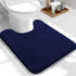 OLANLY Toilet Rugs U-Shaped 24x20 - Extra Soft Absorbent Chenille Bathroom Rugs, Non-Slip, Machine Washable Navy