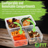 Bento Box Lunch Containers with Lids - Meal Prep Containers for Adults & Kids, Leakproof, 3 Compartments (2 Pack)