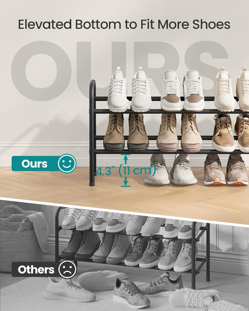 2 15 Closet, SONGMICS Expandable Shoe Rack, Tier Shoe Rack Shelf, Adjustable Shoe Organizer Storage for Pairs of Shoes