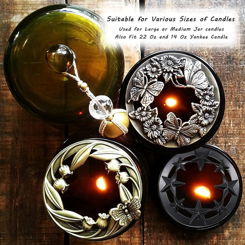 Hion Scented Candle Toppers, Candle Accessories Gifts for Women, Help Burn Melt Evenly (Space Golden)