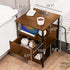 Our Modern Space Wooden Nightstand with Charging Station USB Port and Single Drawer | Bedside Table End Cabinet
