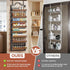 8-Tier 2 1 Spice Rack Wall Mount, Heavy-Duty Over the Door Pantry Organizer with Wooden Adjustable Basket, IN Wall