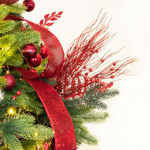 SLKING STORE 16-Pack SLK Artificial Glitter Berry Stem Ornaments, Christmas Decorative Glittery Twigs, Picks, Branches