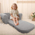 Hrebr 2-in-1 Chairs for Toddler, Toddler Soft Teddy Baby Couch Fold Out, Convertible Chair to Lounger for Girls