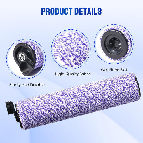 9 Pack Replacement Roller Brush and Foam Filters Kit for Shark WD101, AW302, WD201 Hydrovac XL 3-in-1 Vacuum Cleaner