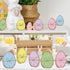 5Pcs Whaline Retro Easter Egg Wooden Signs Colorful Egg Shape Rustic Farmhouse Tiered Tray Decor with Hemp Rope Spring