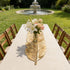 36 Inch FAVE Gold Small Table Runner Heat Resistant Vinyl Table Cover for Dinner Party Wedding Decor (Leaves)