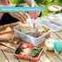 43-oz 5-oz Finorder Light Pink Portable Bento Lunch Box with Handle, BPA Free Snack Food Container for Picnic Work