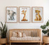 3 Pcs Safari Nursery Canvas Wall Art Kids Cute Inspirational Animal Lion Giraffe Elephant Painting Picture Wall Decor
