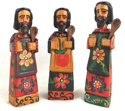 Altiplano Medium San Pasqual Kitchen Saint - 8" Tall Hand Carved, Made in Guatemala