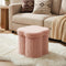 12.6" Flower Shaped Foldable Storage Ottoman,Small Foot Rest with Hidden Storage for