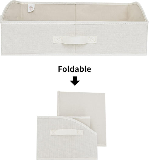 GRANNY SAYS Shelf Storage Baskets, Clothes Storage Bin, Organizer and Storage Bins, Jumbo Trapezoid Boxes, Pearl White,