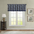 Madison Park Aubrey Faux Silk Paisley Jacquard Curtain - Rod Pocket for Living Room, 50 in x 18 in, Navy