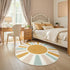 4ft LIVEBOX Retro Sun Round Rug Boho Rug for Nursery Room,Non-Slip Circle Ultra Soft Cute Colorful Kids Rugs