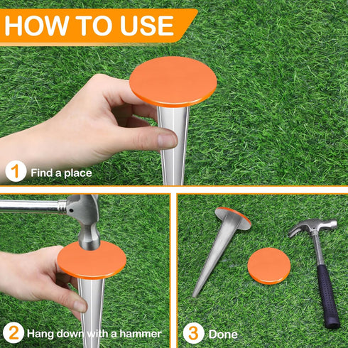 4 Pack 7x3 Inch Permanent Property Line Markers Galvanized Alloy Boundary Markers Heavy Duty Garden Stake for Property