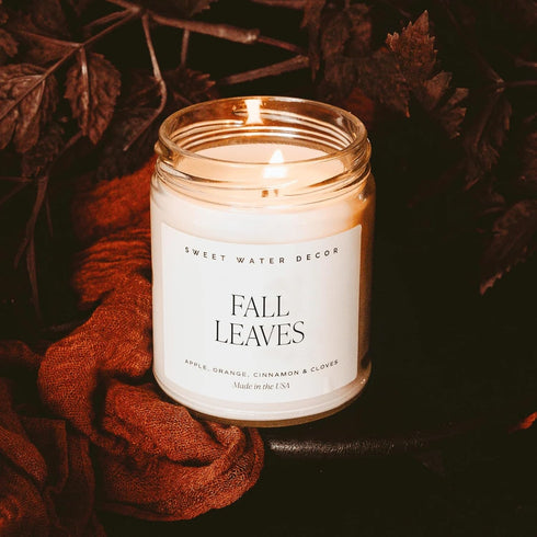 Sweet Water Decor Fall Candle - Hand Poured Apple, Orange & Cinnamon Scented Candle, 9oz for Relaxation