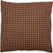 VHC Brands Patriotic Patch Plaid Cotton Bedding Square Pillow, 16x16 Filled, Deep Red, 1 Count
