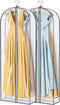 2 Packs MISSLO 65" Clear Garment Bags for Hanging Clothes, 4" Gusseted Dress Bags for Closet Storage Dress Protector