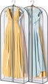 2 Packs MISSLO 65" Clear Garment Bags for Hanging Clothes, 4" Gusseted Dress Bags for Closet Storage Dress Protector