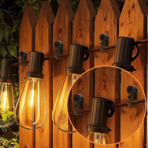 Dapute 50 Pack Hooks for Outdoor String Lights, Christmas Light Clips bulk with Screw, Weatherproof Light Hanger Hooks