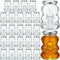 Patelai 24 Pack 6 oz Glass Bear Shaped Honey Jars with Lids