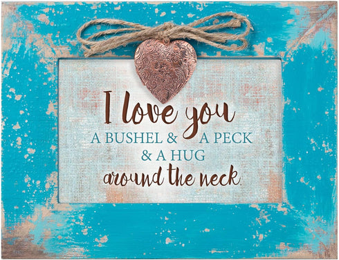 Teal Wood Locket Music Box - I Love You a Bushel and a Peck