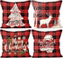 Coeufuedy Buffalo Plaid Christmas Pillow Covers - 18x18 Inch Farmhouse Decor, Set of 4