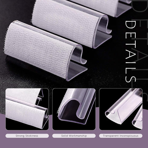 Swpeet 30Pcs Table Skirting Clips Kit for Table 3/4" - 1" with Hook and Loop, Perfect for Wedding Party Events