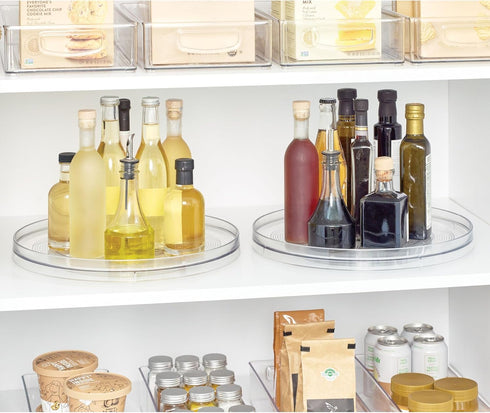 iDesign Recycled Plastic Lazy Susan Turntable Organizer, Clear, The Linus Collection – 14” x 1.75”