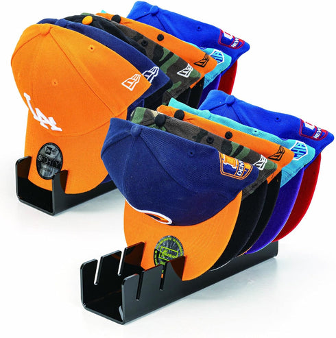 SIPRDE Hat Racks for Baseball Caps, 2 Pack No Install Acrylic Organizer for 14 Caps for Bedroom and Closet