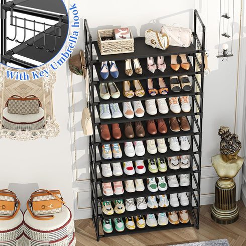 40 10 Closet, Simple Trending Tall Shoe Rack Storage Holds Pairs, Tier Shoe Organizer Shelf Large Capacity for Entryway