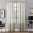 Clean Window Twill Stripe Anti-Dust Sheer Curtain Panel - 52" x 63", Allergy/Pet Friendly, White/Linen