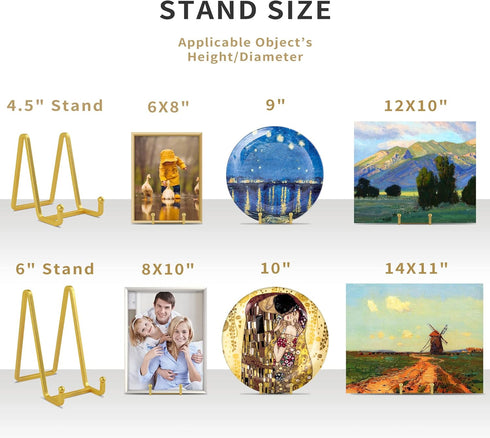 4.5 Inch Metal Square Wire Plate Holder Display Stand, Picture Frame Holder Easel for Book, Decorative Plate