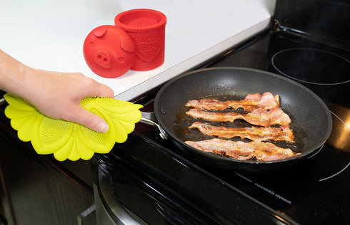 Talisman Designs No-Slip Grip Silicone Hot Pad & Trivet - Black, Set of 1