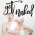 Vivegate Get Naked Sign – 15” X 19” Bathroom Wall Decor Bath Word Art Decals Black Metal Letters