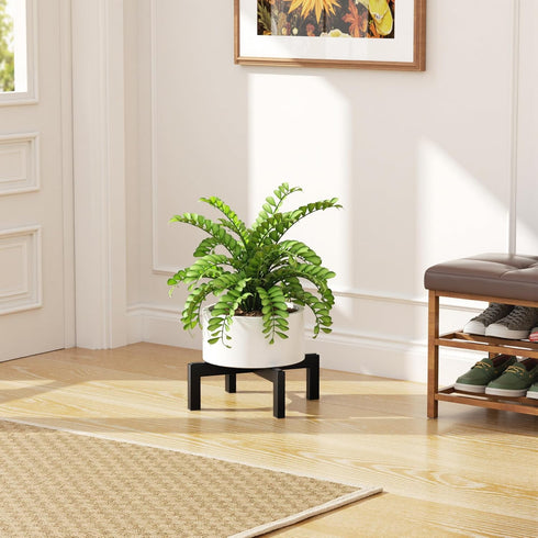 3.6 bussdis Plant Stand Holder Single Plant Riser For Indoor Outdoor Flower Pot Stand Tall IN Metal Black