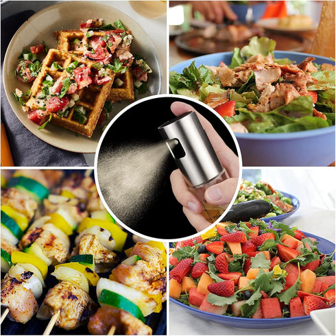 Olive Oil Sprayer for Cooking, 100ml Portable Glass Oil Spray Bottle for BBQ, Air Fryer, Baking, Grilling