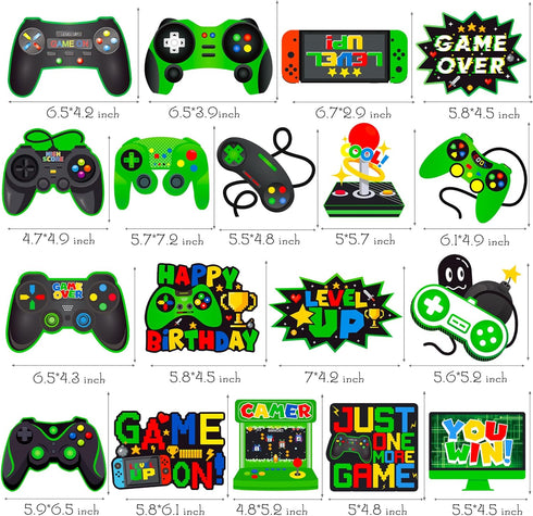 umoni Green 20Pcs Video Game Hanging Swirls Birthday Party Decorations, Gaming Ceiling Streamers for Game On Party