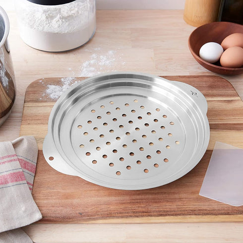 Stainless-Steel Spaetzle Lid and Scraper, Dumpling Maker
