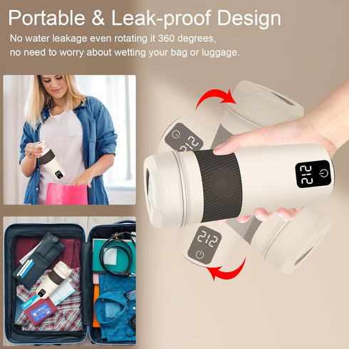 Tengfy 350ML 4 Settings, 304 Portable Electric Kettle, Mini Hot Water Boiler Heater, Travel Kettle with Temperature