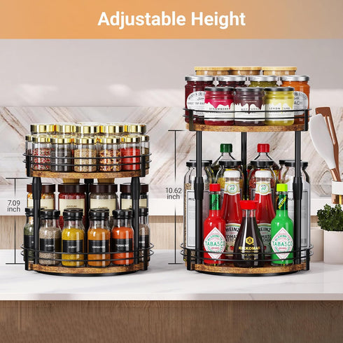 Counter Countertop Across-Star Lazy-Susan-Organizer-Spice-Rack, Rotating Spice Organizer For Cabinet Pantry, Seasoning