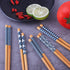 Antner 10 Pairs Reusable Natural Bamboo Chopsticks, Japanese Style, Dishwasher Safe, 8.8 Inch/22.5cm