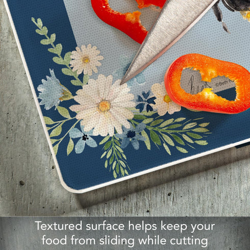 CounterArt Beautiful Bee 3mm Tempered Glass Cutting Board, 10” x 8”, Dishwasher Safe, USA Made