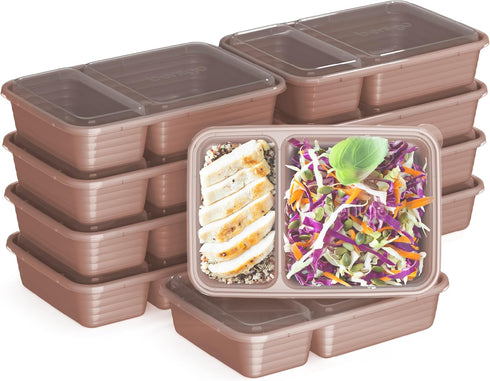 Bentgo 20-Piece Reusable BPA-Free 2-Compartment Containers - Lightweight, Durable, Microwave, Freezer, Dishwasher Safe