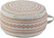MOCOFO Unstuffed Round Pouf Cover, Boho Geometric Ottoman Footstool Cover with Handle,