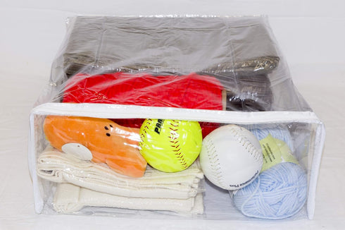 5-Pack Clear Vinyl Zippered Storage Bags - 15 x 18 x 6 Inch