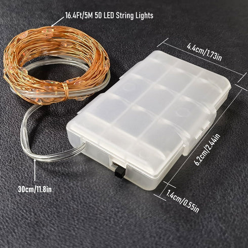 16 50 4 Pack RUICHEN Ft Copper Wire LED Mini Fairy String Lights Battery Operated for Bedroom, Christmas, Parties